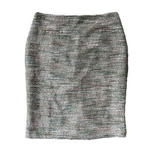 Ann Taylor Tweed Wool Blend Gray Pink Pencil Skirt Size 2
